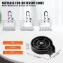 VEVOR glass rinser compatibility guide for different sinks, showing required distances and dimensions.