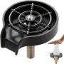 black VEVOR glass rinser with brass fitting and demonstration of glass cleaning.