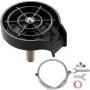 black VEVOR glass rinser with attached hose, wrenches, t-connector, and sealing tape.