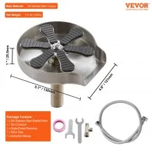 VEVOR Glass Rinser, 10 Powerful Spraying Jets 360° Rotating Cup Rinser for Sink, 304 Stainless Steel Faucet Cup Washer with Silicone Nonslip Pad for Baby Bottle, Glass Cup, Wine Glass (Drawing Base)