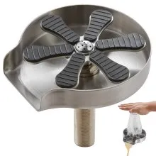 VEVOR Glass Rinser, 10 Powerful Spraying Jets 360° Rotating Cup Rinser for Sink, 304 Stainless Steel Faucet Cup Washer with Silicone Nonslip Pad for Baby Bottle, Glass Cup, Wine Glass (Drawing Base)