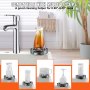 VEVOR Glass Rinser, 10 Powerful Spraying Jets 360° Rotating Cup Rinser for Sink, 304 Stainless Steel Faucet Cup Washer with ABS Cup Holder for Baby Bottle, Glass Cup, Wine Glass (Silver Grey Base)