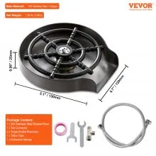 VEVOR Glass Rinser, 10 Powerful Spraying Jets 360° Rotating Cup Rinser for Sink, 304 Stainless Steel Faucet Cup Washer with ABS Cup Holder for Baby Bottle, Glass Cup, Wine Glass (Silver Grey Base)