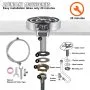 VEVOR Glass Rinser, 10 Powerful Spraying Jets 360° Rotating Cup Rinser for Sink, Wearproof ABS Kitchen Sink Faucet Cup Washer & ABS Cup Holder for Baby Bottle, Glass Cup, Wine Glass(Silver Grey Base)