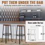 VEVOR Rustic Bar Stools Counter Height Round Bar Chairs with Footrest 29" 2 Set