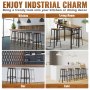 VEVOR Rustic Bar Stools Counter Height Round Bar Chairs with Footrest 29" 2 Set