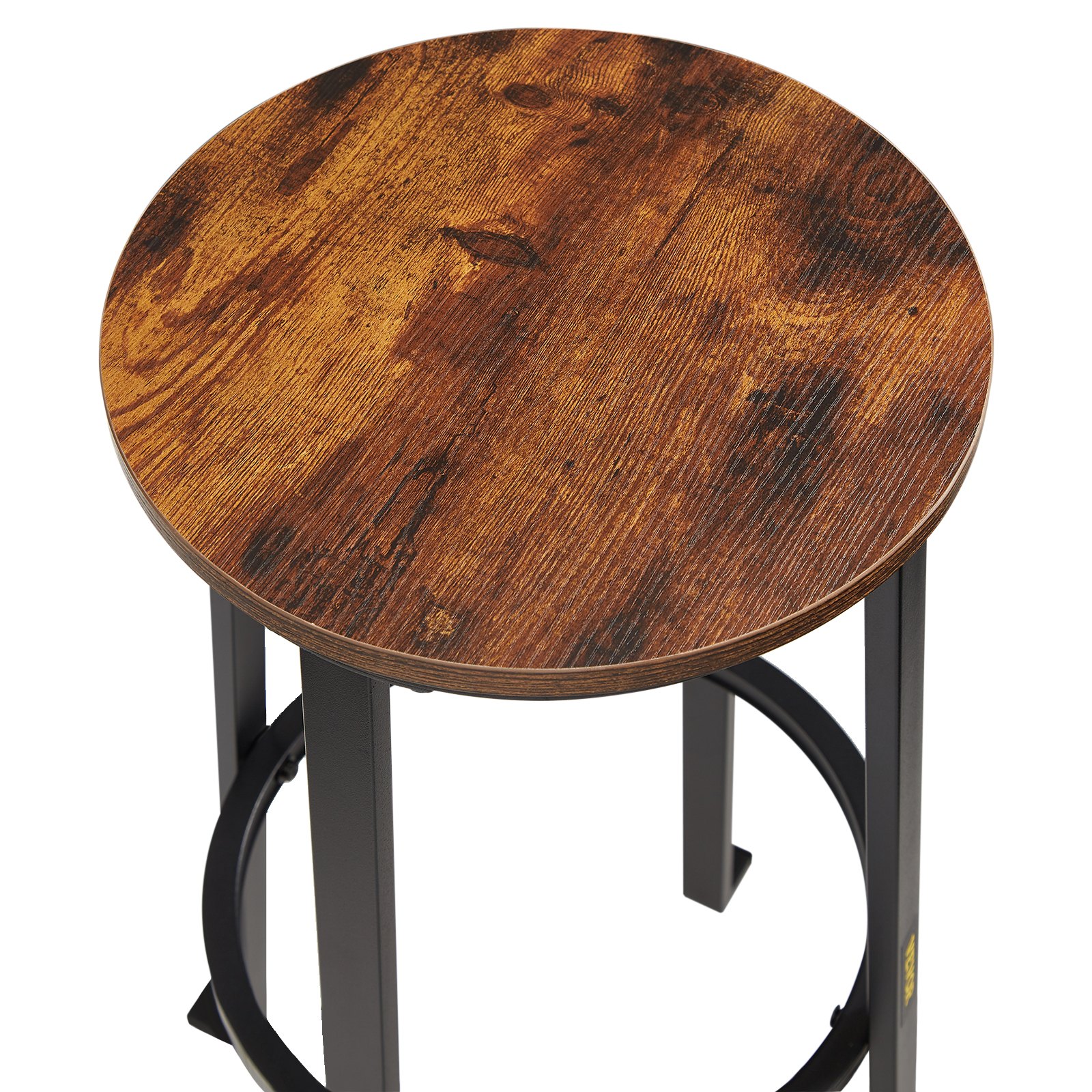 VEVOR Rustic Bar Stools Counter Height Round Bar Chairs with Footrest 29" 2 Set