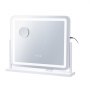 VEVOR Vanity Mirror with Lights, Three Color Lighting Modes, Lighted Makeup LED Mirror, and 5X Magnification,USB Port, Smart Touch Control, 360°Rotation (21.7x17.7 in, White)