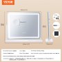 VEVOR Vanity Mirror with Lights, Three Color Lighting Modes, Lighted Makeup LED Mirror, and 5X Magnification,USB Port, Smart Touch Control, 360°Rotation (21.7x17.7 in, White)