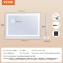 VEVOR Lighted Makeup Mirror 3 Color Vanity w/ USB Desktop Wall-mount 80x55.1 cm
