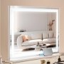 VEVOR Lighted Makeup Mirror 3 Color m/ Bluetooth USB Desktop Veggfeste 21,7 tommer