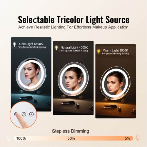 Ereousa Make-upspiegel met Verlichting, Hollywood Spiegel met 3 Lichtkleuren, Duurzame Make-uptafelspiegel voor Make-up met USB, Aanraakbedien, 70 x 55 cm Ereousa Make-upspiegel met Verlichting, Hollywood Spiegel met 3 Lichtkleuren, Duurzame Make-uptafelspiegel voor Make-up met USB, Aanraakbedien, 70 x 55 cm