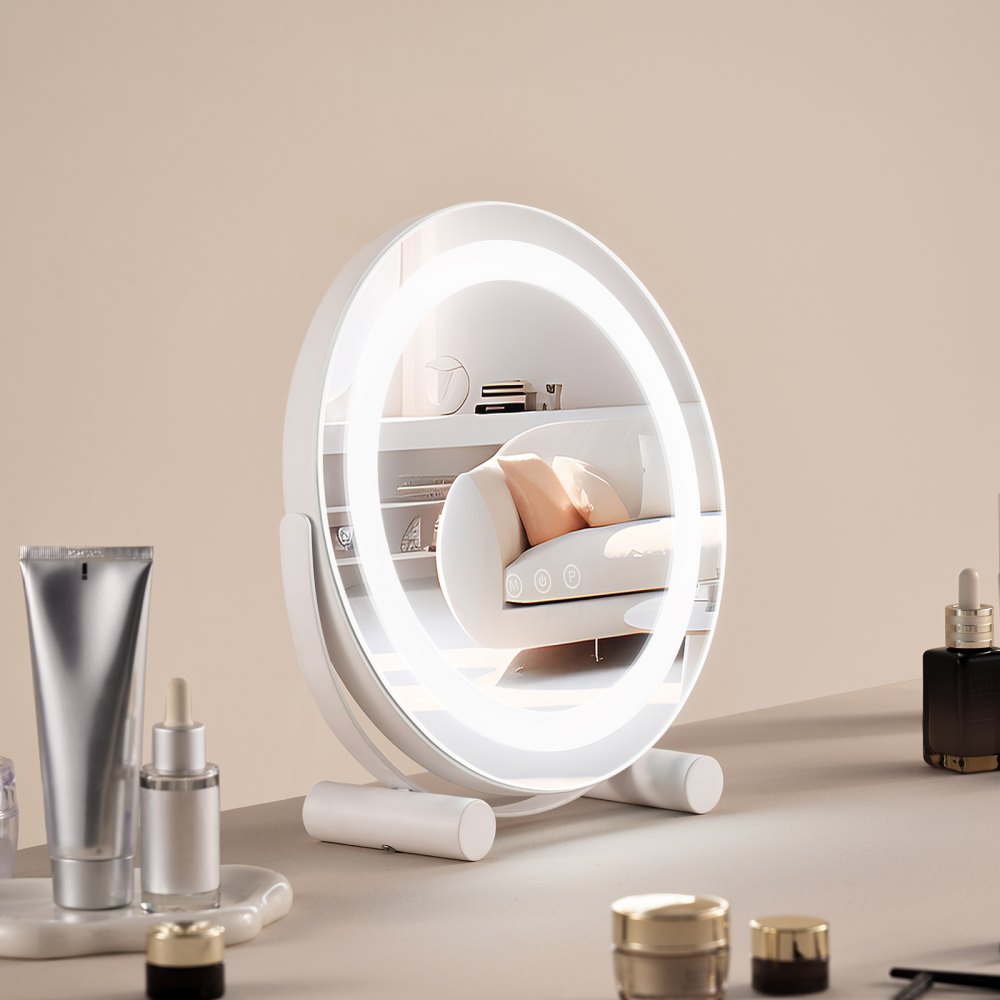 VEVOR 12” Vanity Mirror With Lights LED Makeup Round w/ Smart Touch for Bedroom