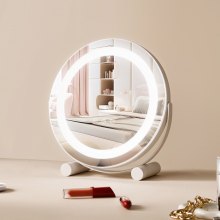 VEVOR 12” Vanity Mirror With Lights LED Makeup Round w/ Smart Touch for Bedroom