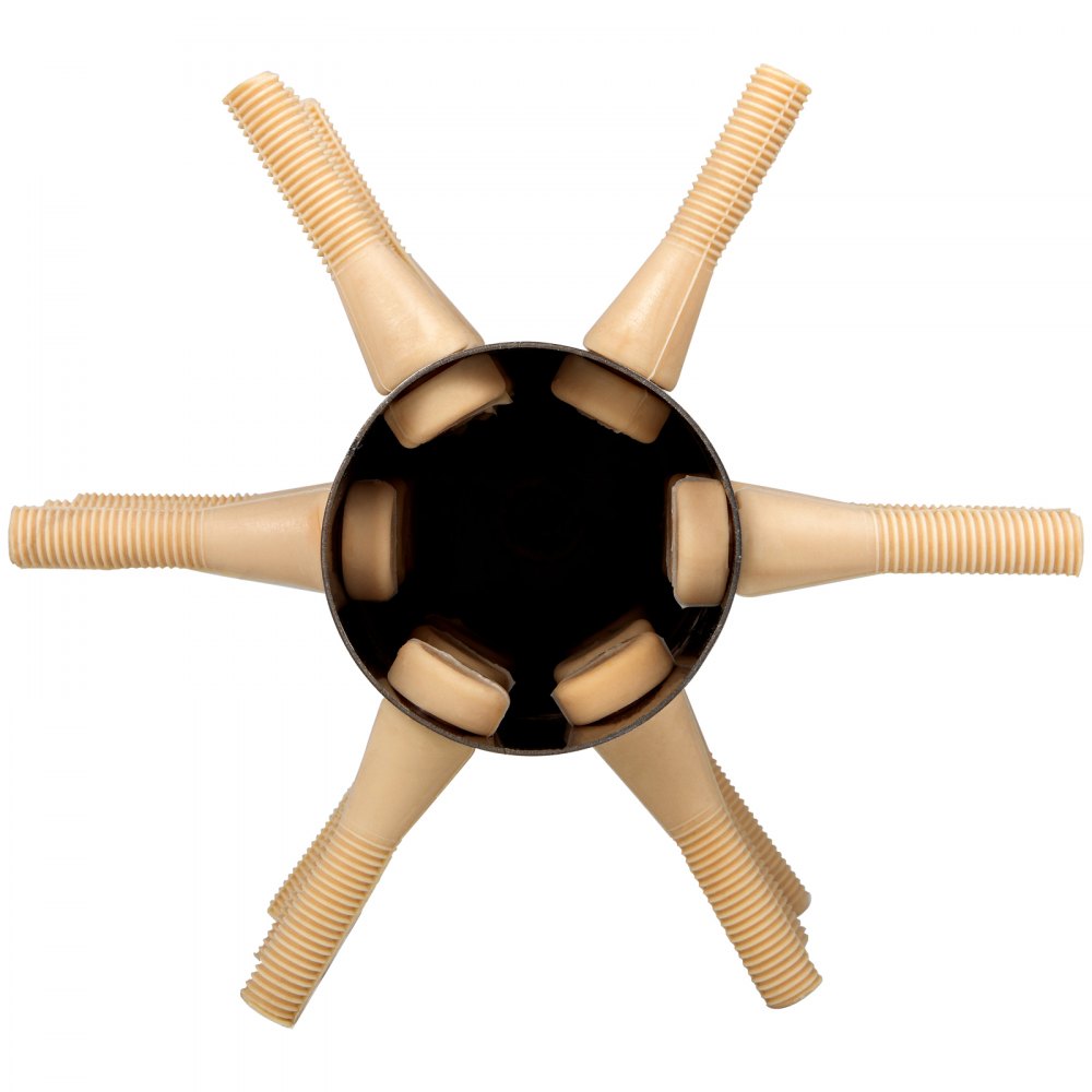 top view of VEVOR chicken plucker with rubber fingers arranged in a circular pattern.