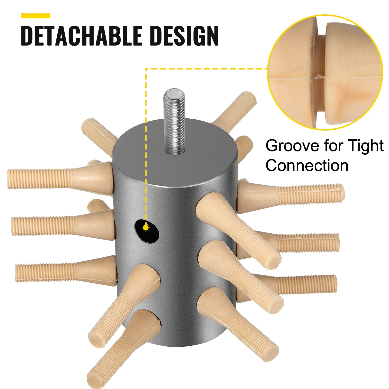 VEVOR chicken plucker with detachable design and tight connection groove.