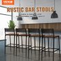 VEVOR Rustic Bar Stools Counter Height Square Bar Chairs with Backrest 29" 2 Set