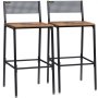VEVOR Rustic Bar Stools Counter Height Square Bar Chairs with Backrest 29" 2 Set