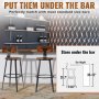 Bancos de bar rústicos VEVOR, cadeiras de bar redondas com altura de balcão e encosto 29" 2 conjuntos