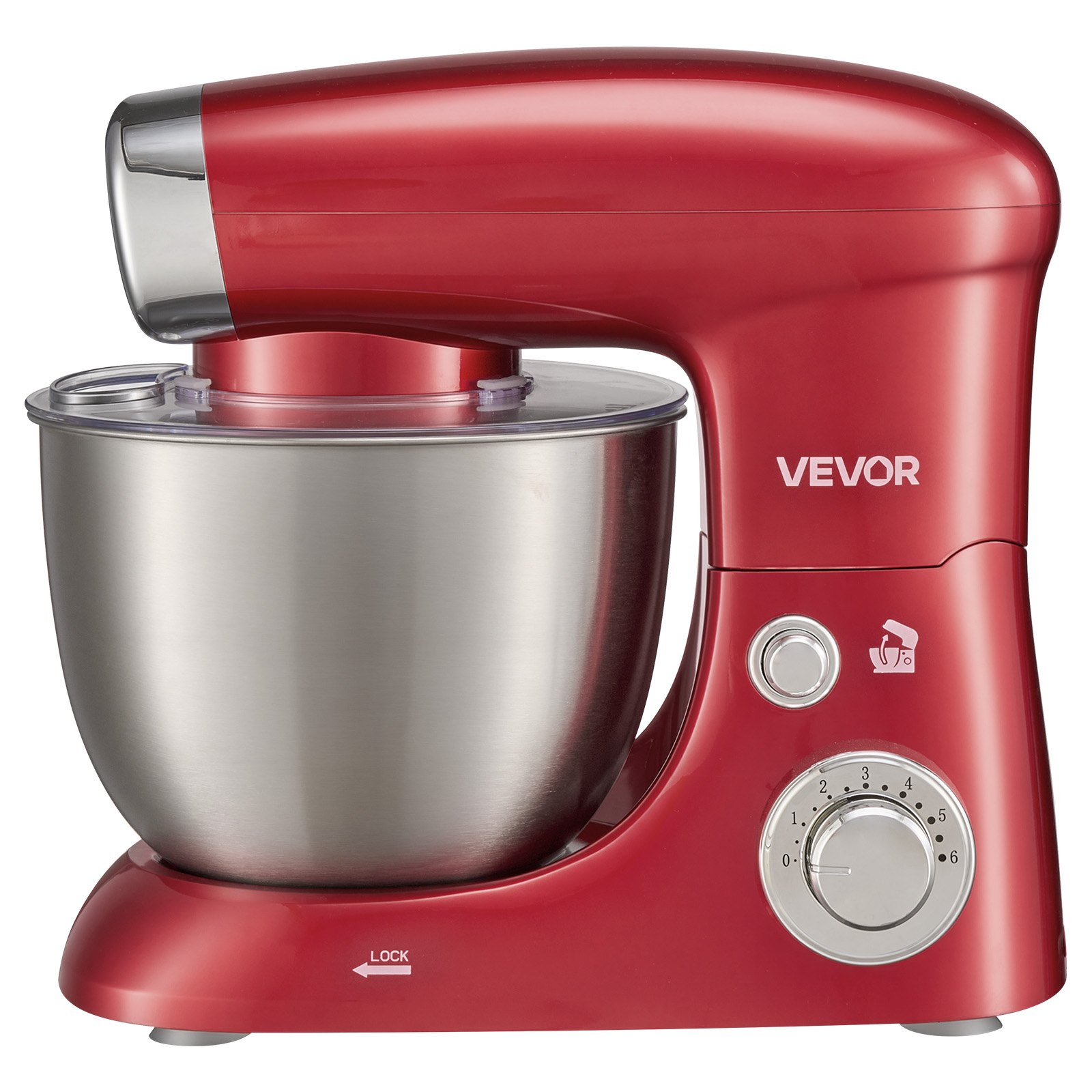 VEVOR 4.2 Qt Tilt Head Stand Mixer 400W Electric Dough Mixer, 6 Speeds Food Kitchen Mixer with Stainless Steel Bowl, Splash Guard, Dough Hook, Whisk, Beater, for Baking Mixing Whipping