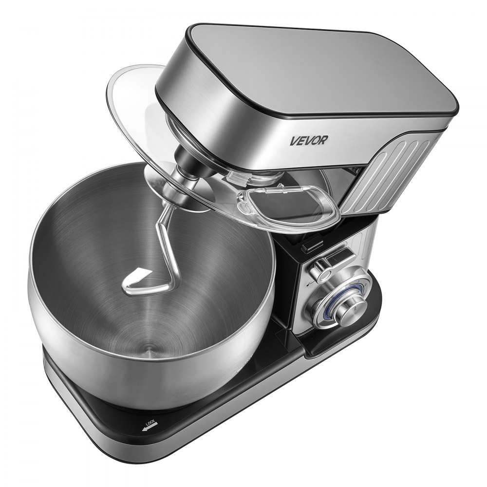 VEVOR 7.4 Qt Tilt Head Stand Mixer 500W Electric Dough Mixer, 6 Speeds with Pulse Food Kitchen Mixer with Stainless Steel Bowl, Splash Guard, Dough Hook, Whisk, Beater, for Baking Mixing