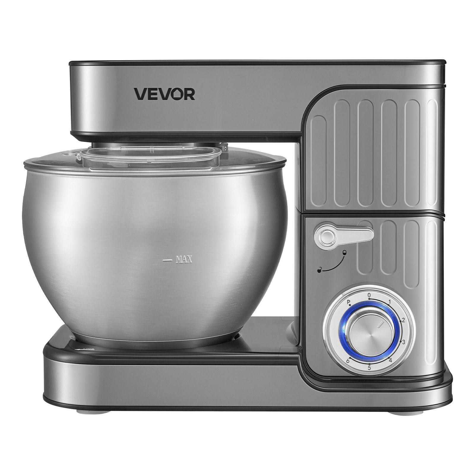 VEVOR 7.4 Qt Tilt Head Stand Mixer 500W Electric Dough Mixer, 6 Speeds with Pulse Food Kitchen Mixer with Stainless Steel Bowl, Splash Guard, Dough Hook, Whisk, Beater, for Baking Mixing