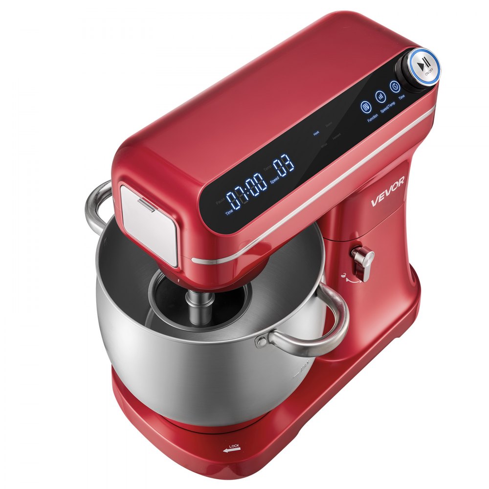 VEVOR 7.4 Qt Tilt Head Stand Mixer 500W Electric Dough Mixer, 12 Speeds Food Kitchen Mixer with Stainless Steel Bowl, Splash Guard, Dough Hook, Whisk, Beater, for Baking Mixing