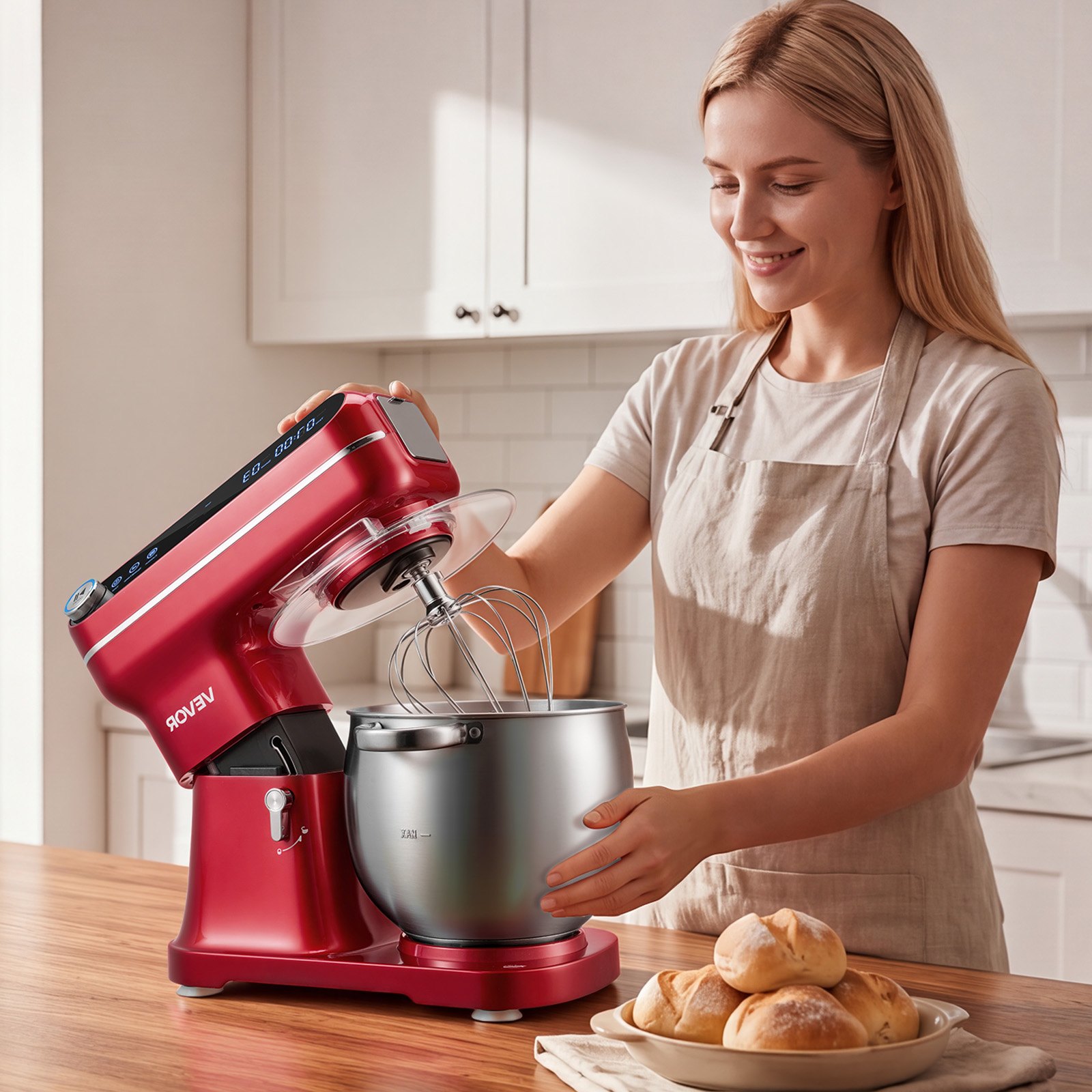 VEVOR 7.4 Qt Tilt Head Stand Mixer 500W Electric Dough Mixer, 12 Speeds Food Kitchen Mixer with Stainless Steel Bowl, Splash Guard, Dough Hook, Whisk, Beater, for Baking Mixing