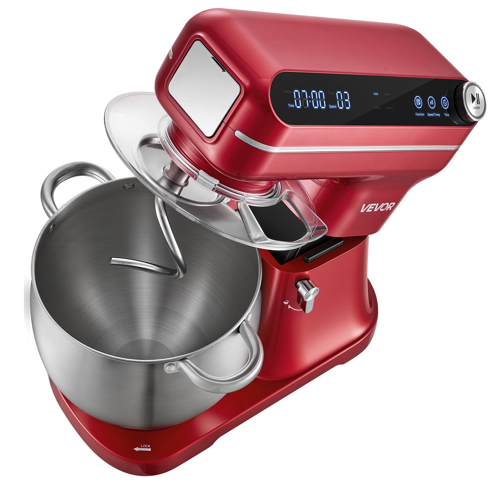 VEVOR 7.4 Qt Tilt Head Stand Mixer 500W Electric Dough Mixer, 12 Speeds Food Kitchen Mixer with Stainless Steel Bowl, Splash Guard, Dough Hook, Whisk, Beater, for Baking Mixing