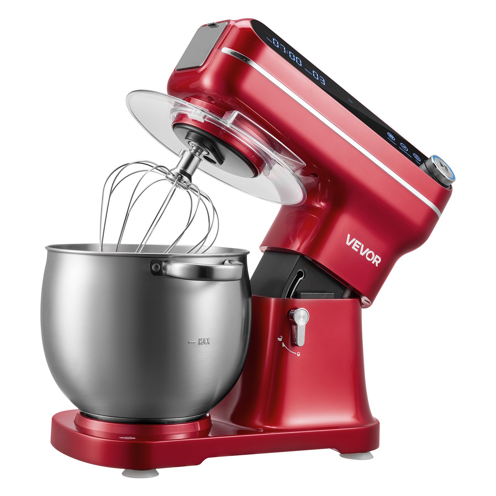 VEVOR 7.4 Qt Tilt Head Stand Mixer 500W Electric Dough Mixer, 12 Speeds Food Kitchen Mixer with Stainless Steel Bowl, Splash Guard, Dough Hook, Whisk, Beater, for Baking Mixing