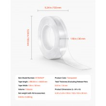 Double Sided Tape Heavy Duty 16 ft Long Nano Mounting Tape Clear Wall Car Poster