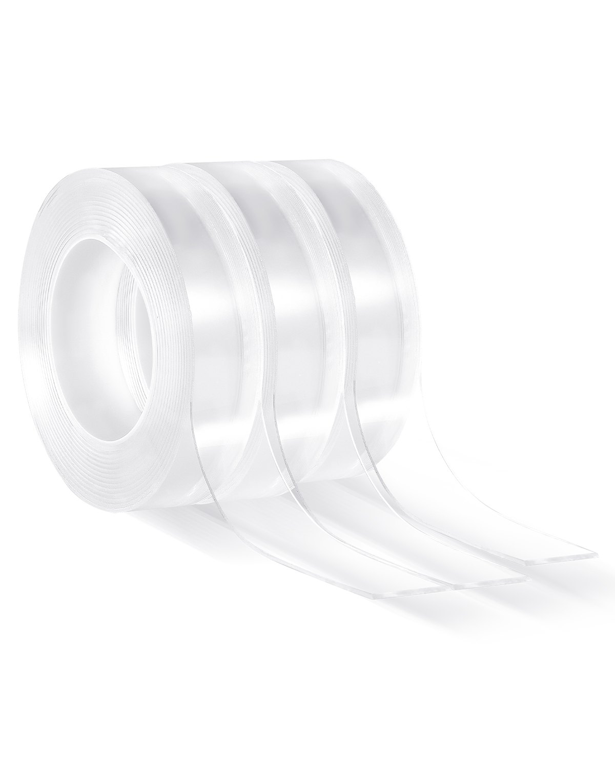 VEVOR Double Sided Tape Heavy Duty, 16 ft Nano Mounting Tape( 3 Pack), Strong Adhesive & Reusable, Clear Two Sided Wall Tape, Removable Poster Picture Hanging Strips for Home Office Car Outdoor Use