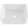 VEVOR Rectangle Vessel Sink, 16" x 12" Bathroom Vessel Sink Countertop, White Ceramic Bathroom Sinks Above Counter, Modern Style, Bright and Elegant, Well-Packaged for Bathroom, Hotel, Toilet, RV