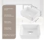 VEVOR Rectangle Vessel Sink, 48x37cm Bathroom Vessel Sink Countertop, White Ceramic Bathroom Sinks Above Counter, Modern Style, Bright and Elegant, Well-Packaged for Bathroom, Hotel, Toilet, RV