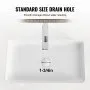 VEVOR Modern Ceramic Vessel Sink 24"x13.8" Bathroom Vanity Bowl Countertop White