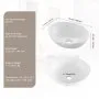 VEVOR Oval Vessel Sink, 16" x 13.4" Bathroom Vessel Sink Bowl Countertop, White Ceramic Bathroom Sinks Above Counter, Bowl Sink with Modern Style, Well-Packaged for Bathroom, Hotel, Toilet, RV