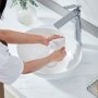VEVOR Oval Vessel Sink, 16" x 13.4" Bathroom Vessel Sink Bowl Countertop, White Ceramic Bathroom Sinks Above Counter, Bowl Sink with Modern Style, Well-Packaged for Bathroom, Hotel, Toilet, RV