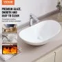 VEVOR Modern Ceramic Vessel Sink 23.3" x 14.2" Bathroom Vanity Bowl Countertop