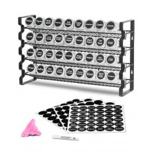 VEVOR Spice Rack Organizer for Cabinet, Spice Organizer with 36 Empty Spice Jars, Lids, Spice Labels, and Funnel Complete Set, Seasoning Organizer for Countertop, Kitchen, Pantry, Cupboard, 18x11 in