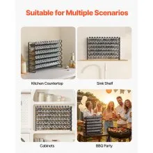 Spice Rack Organizer for Cabinet Seasoning Storage Set Wall Mounted 4 Pack