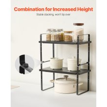 2 Tier Cabinet Organizer Shelf Counter Shelves Steel Kitchen Storage Spice Rack