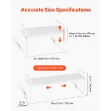 2 Tier Cabinet Organizer Shelf Counter Shelves Steel Kitchen Storage Spice Rack