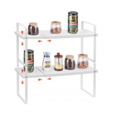 2 Tier Cabinet Organizer Shelf Counter Shelves Steel Kitchen Storage Spice Rack