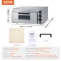 VEVOR Electric Pizza Oven Countertop 16-inch, 1700W Commercial Pizza Oven with Adjustable Temperature & 0-60 Minutes Timer, 360掳 Uniform Baking Pizza Maker for Commercial and Home Use, ETL Certified
