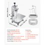 VEVOR Commercial Electric Meat Bandsaw, 650W Stainless Steel Countertop Meat Sawing Machine, Workbench 315 x 460 mm, 110 mm Max Cutting Thickness, Frozen Fish Cutter for Rib Pork Beef