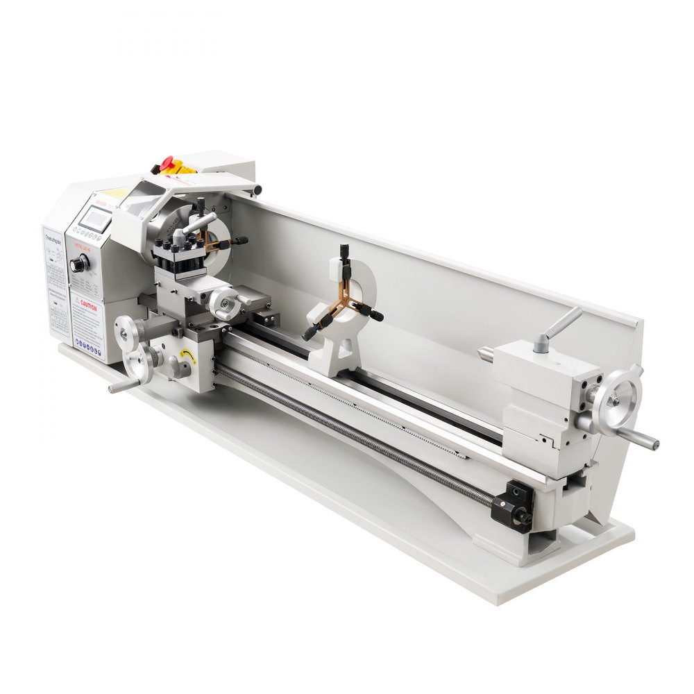 VEVOR Metal Lathe 8.7 x 30 in 1100W Benchtop Lathe Machine Variable Speed, 3000 RPM Max Spindle Speed, with Metal Gear, Brushless Motor, 8 Metric 8 Imperial Threads, for Metalworking Threading Turning