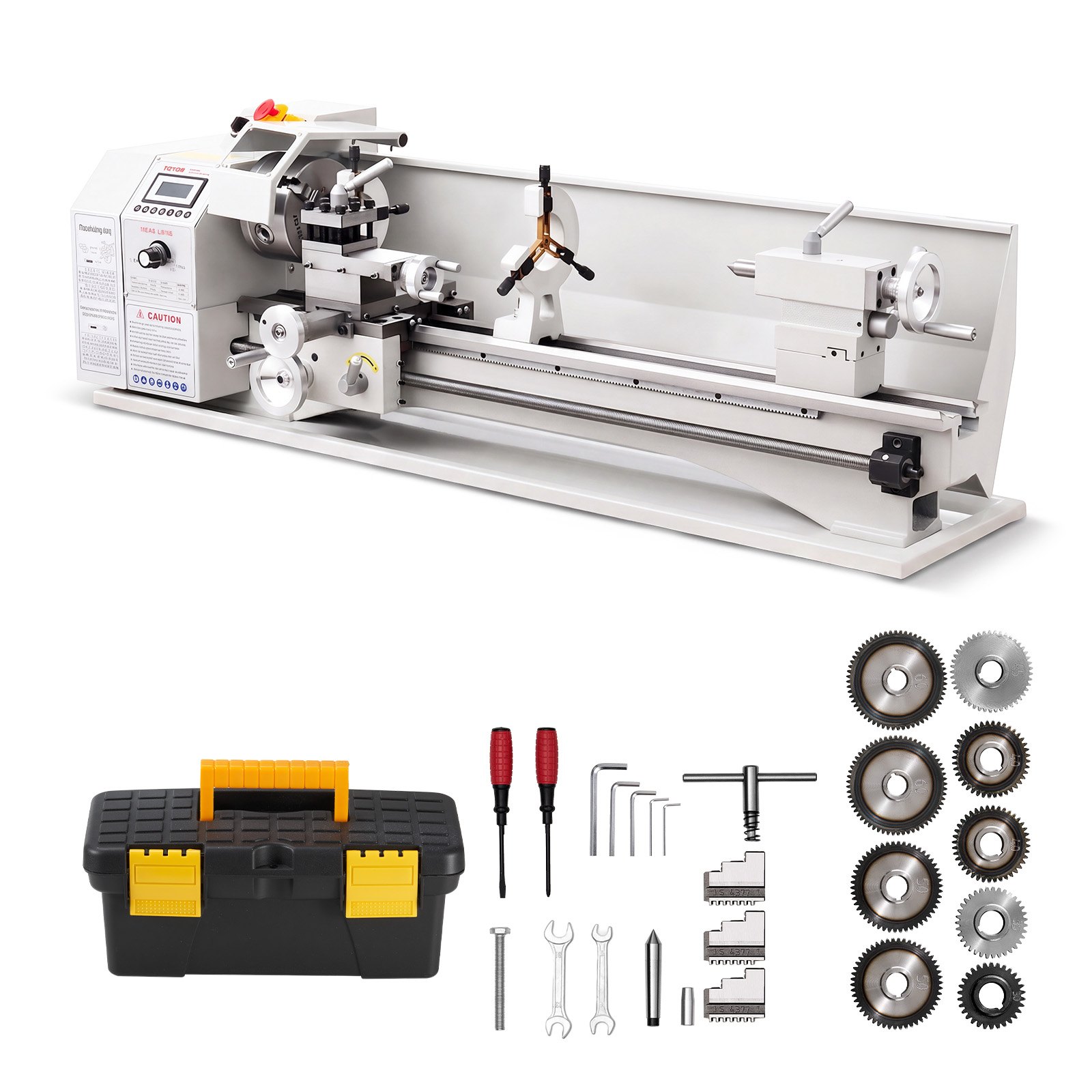 VEVOR Metal Lathe 8.7 x 30 in 1100W Benchtop Lathe Machine Variable Speed, 3000 RPM Max Spindle Speed, with Metal Gear, Brushless Motor, 8 Metric 8 Imperial Threads, for Metalworking Threading Turning