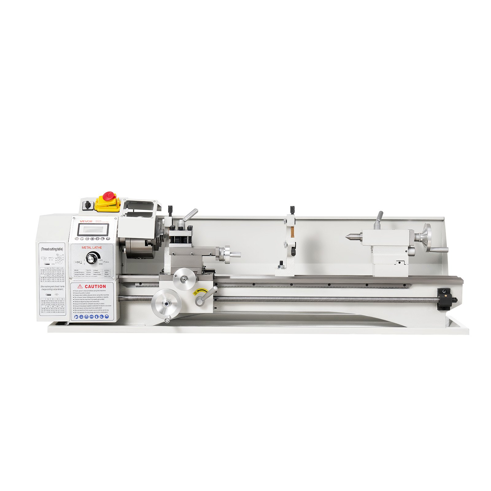 VEVOR Metal Lathe 8.7 x 30 in 1100W Benchtop Lathe Machine Variable Speed, 3000 RPM Max Spindle Speed, with Metal Gear, Brushless Motor, 8 Metric 8 Imperial Threads, for Metalworking Threading Turning