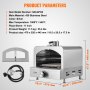 VEVOR Outdoor Pizza Oven, 13" Gas Fired Pizza Maker, Portable Outside Pizza Grill with Thickened Cordierite Pizza Stone and Built-in Thermometer, 430 Stainless Steel Gas Oven for Camping & Backyard