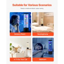 VEVOR Sensory Bubble Tube Lamp 16 Remote-controlled Color Water Fish Lamp